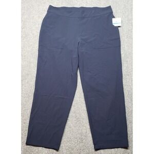 Rafaella Ankle Pants Womens XL Navy Blue Straight Comfort Stretch Pull On New